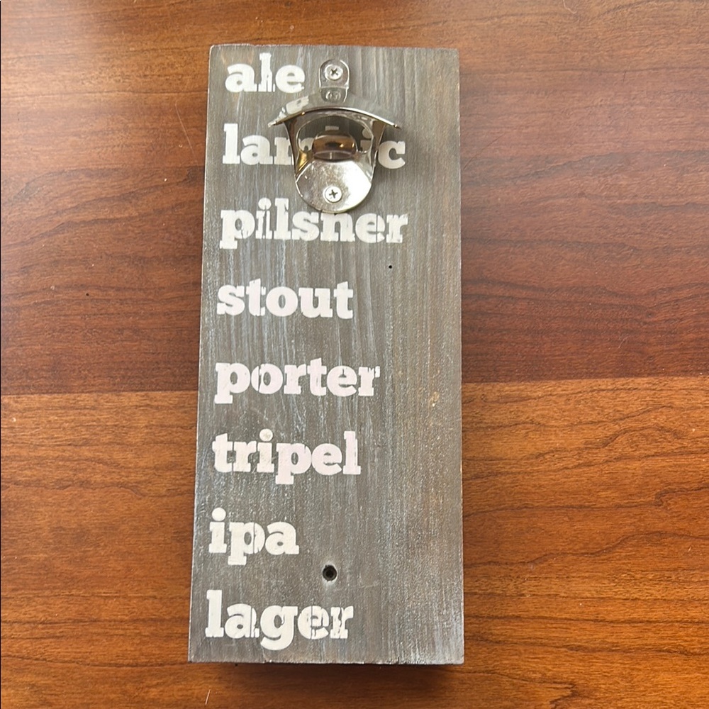 Rustic Gray Wall-Mounted Bottle Opener